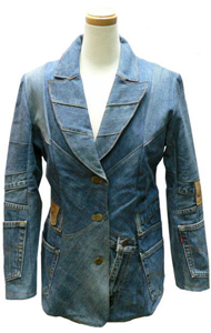 リメイクブルーデニムテーラードジャケット